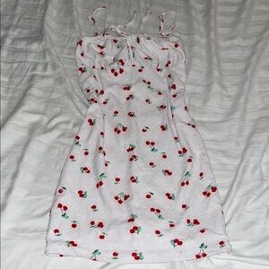 Rue21 White Dress with Cherry Print